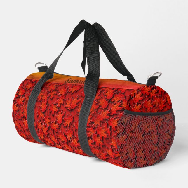 Oak Leaves Nature Art Pattern  Personalized Duffle Bag (Right Corner)