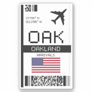OAK Oakland Boarding Pass - California Travel