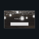 Oak Ridge Rustic Wood Seating Wedding Table Number Place Card<br><div class="desc">Oak Ridge Rustic Dark Brown Barn Wood, Sparkling Mason Jars, and Glowing String Lights Design with Twinkling strands of dangling lights and jars on a deep rich wood texture with white accents. With Modern Typography Script Fonts. A rustic elegant country farmhouse style design - Personalized Wedding Reception Guest Seating Table...</div>