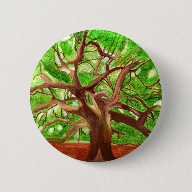 Oak Tree 2 Inch Round Button (Front)