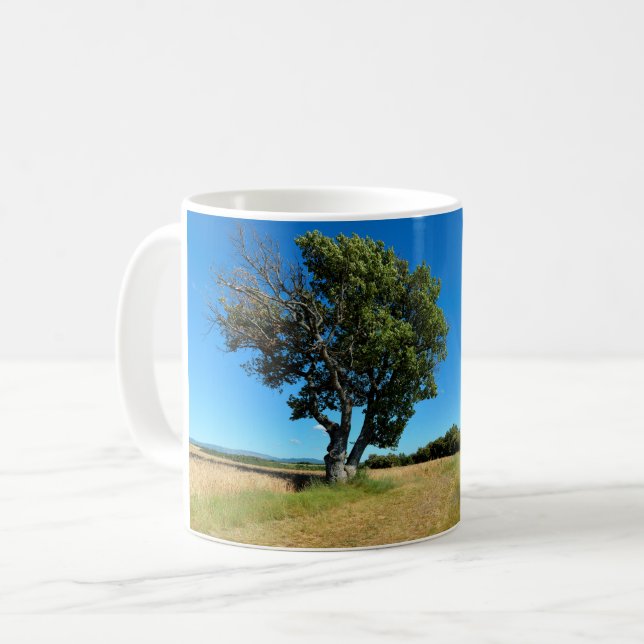 Oak tree and agriculture in France Coffee Mug (Front Left)
