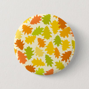Oak tree autumn leaves 2 inch round button