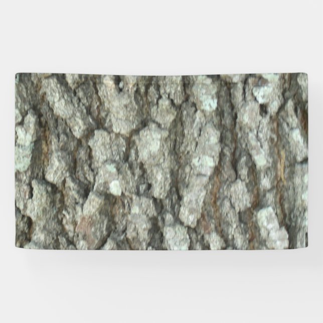 Oak Tree Bark Real Wood Camo Camouflage Banner (Horizontal)