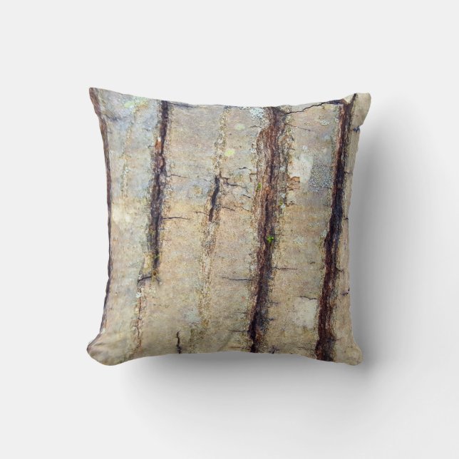 Oak Tree Bark Rustic Country Nature  Photo Throw Pillow (Front)