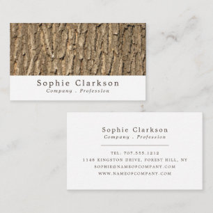 Oak Tree Bark Wood Effect, Rustic Business Card