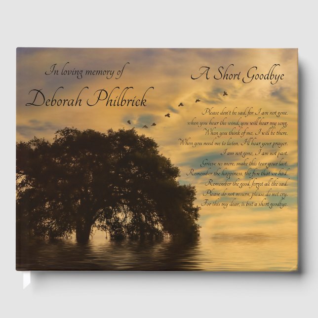 Oak Tree Birds  Memorial Celebration of Life Guest Book (Front)