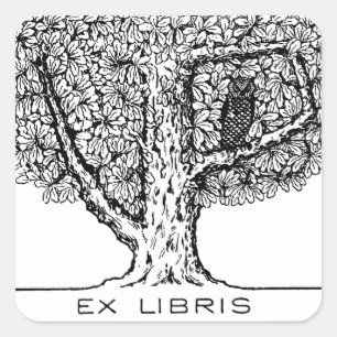 Oak Tree bookplate sticker