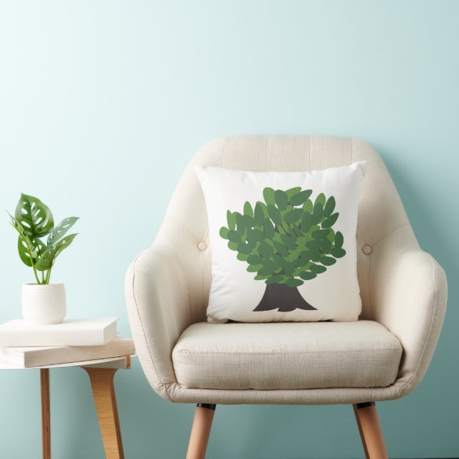 Oak Tree Botanical Nature Throw Pillow (Chair)