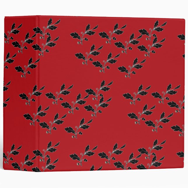 oak tree branches on red binder (Front/Spine)