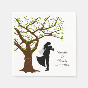 Oak Tree Bride and Groom Napkin