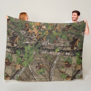 Oak Tree Camouflage Pattern Truck Van Car Fleece Blanket