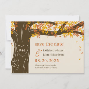 Oak Tree EDITABLE COLOR Save The Date Card
