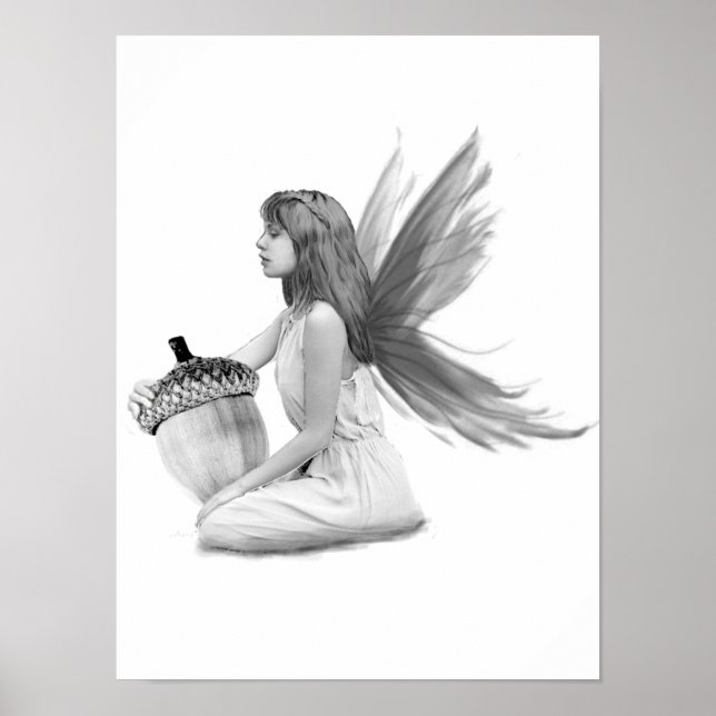 Oak Tree Fairy with Acorn Poster (Front)