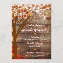 Oak Tree Fall Rustic Bridal Shower Invitation