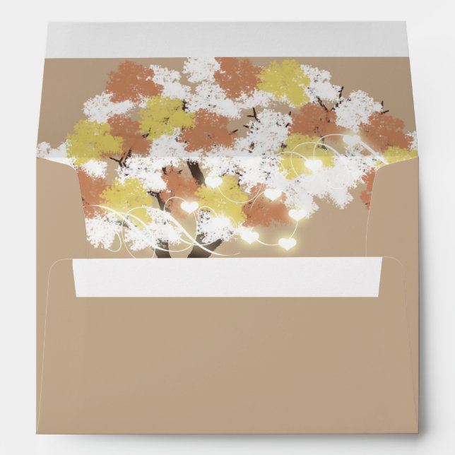 Oak Tree fall string lights Envelopes (Back (Bottom))
