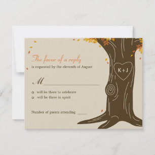 Oak Tree Fall Wedding RSVP / Response Card
