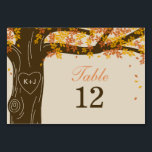 Oak Tree Fall Wedding Table Number Card<br><div class="desc">Design © Berry Berry Sweet. View our complete Oak Tree collection at www.berryberrysweet.com</div>