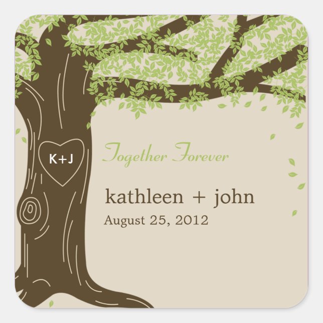 Oak Tree Favour Sticker (Front)