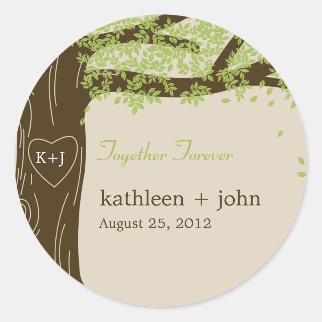 Oak Tree Favour Sticker (Front)