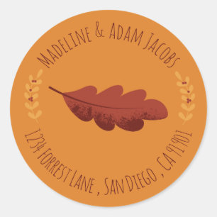 Oak Tree Leaf Autumn Envelope Seals