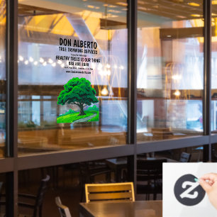 Oak Tree Logo   Custom Tree Trimming Service Window Cling