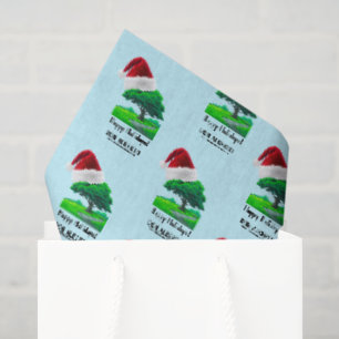 Oak Tree Logo Santa Hat Happy Holidays Business Tissue Paper