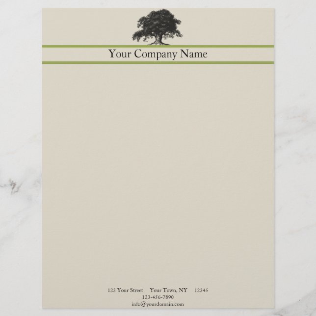 Oak Tree Plantation in Green Letterhead (Front)