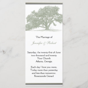 Oak Tree Plantation Wedding Program