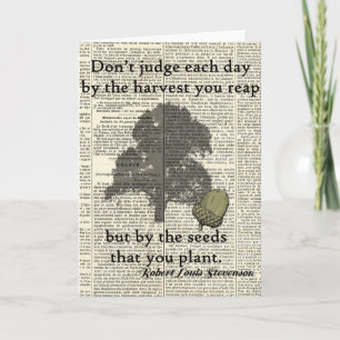 Oak Tree Planting Quote Antique Dictionary Page Card