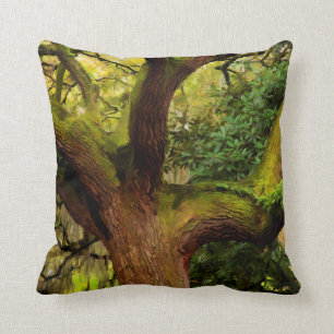 Oak tree throw pillow