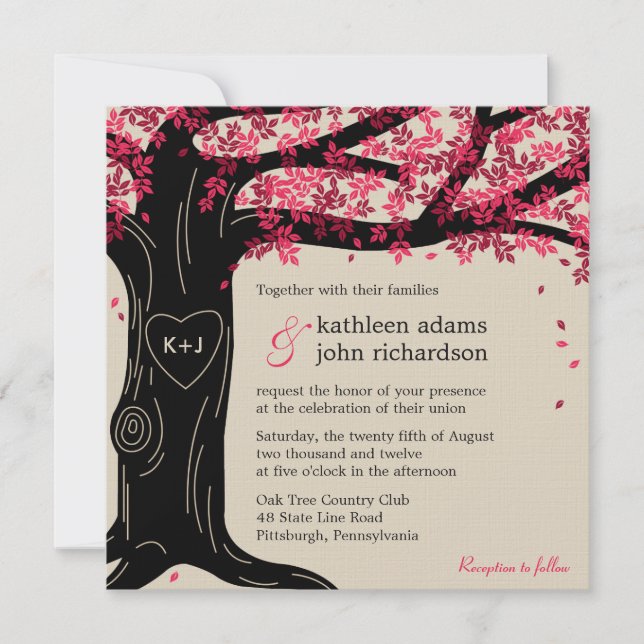 Oak Tree Wedding Invitation (Front)