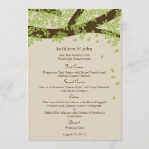 Oak Tree Wedding Menu Card