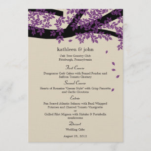 Oak Tree Wedding Menu Card