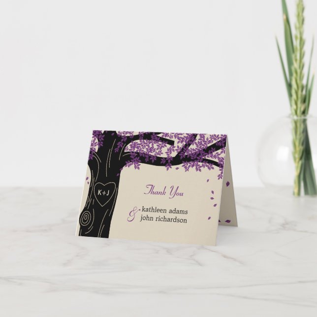 Oak Tree Wedding Thank You Note Cards (Front)
