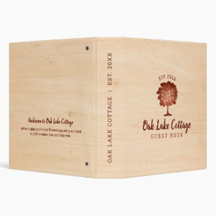 Oak Tree Wood Vacation Rental House Guest Binder
