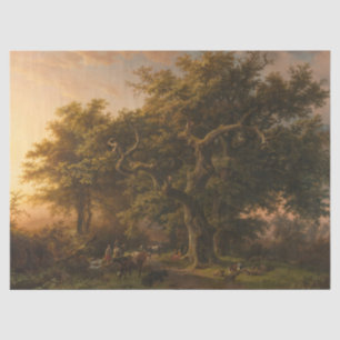 Oak Trees in a Forest Landscape (Woodland Scene) Tissue Paper