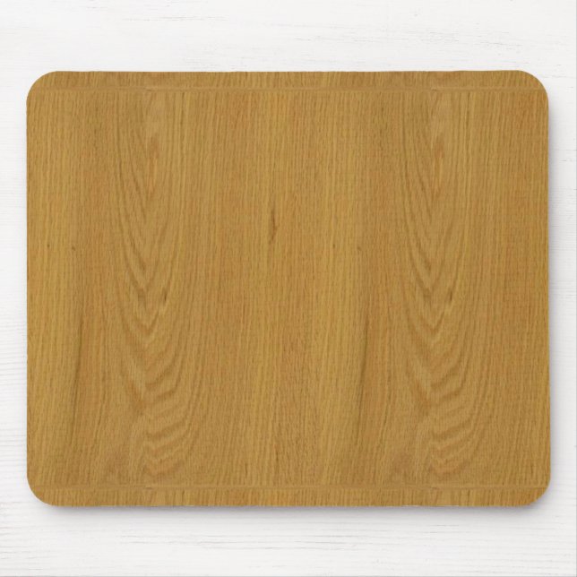 OAK WOOD finish buy BLANK blanc blanche + add TEXT Mouse Pad (Front)