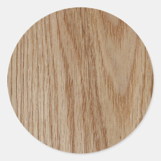 Oak Wood Grain Look Classic Round Sticker