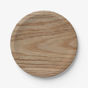 Oak Wood Grain Look Paper Plate