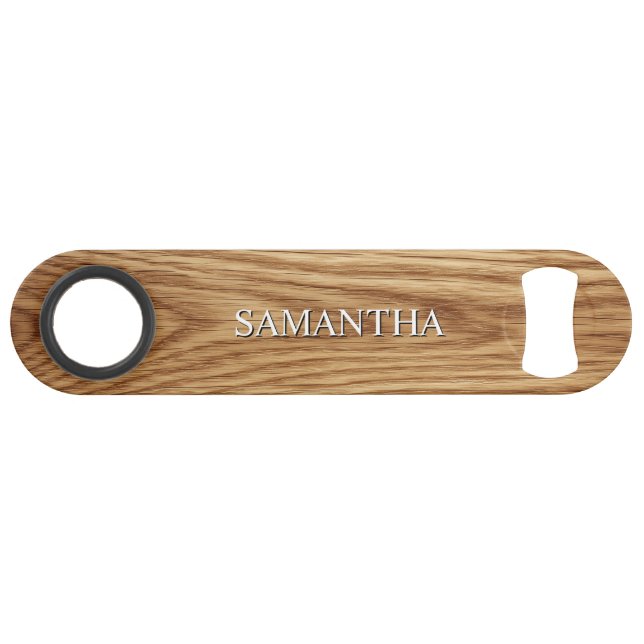 Oak Wood Image Logo White Text Bar Key (Front (Horizontal))