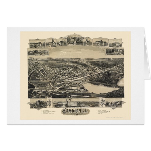Oakdale, carte panoramique de mA - 1891 (Devant horizontal)