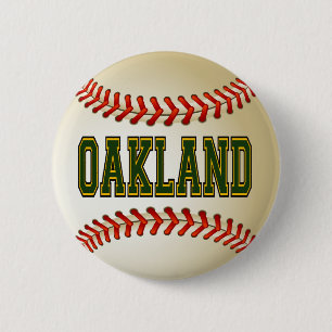 OAKLAND BASEBALL 2 INCH ROUND BUTTON