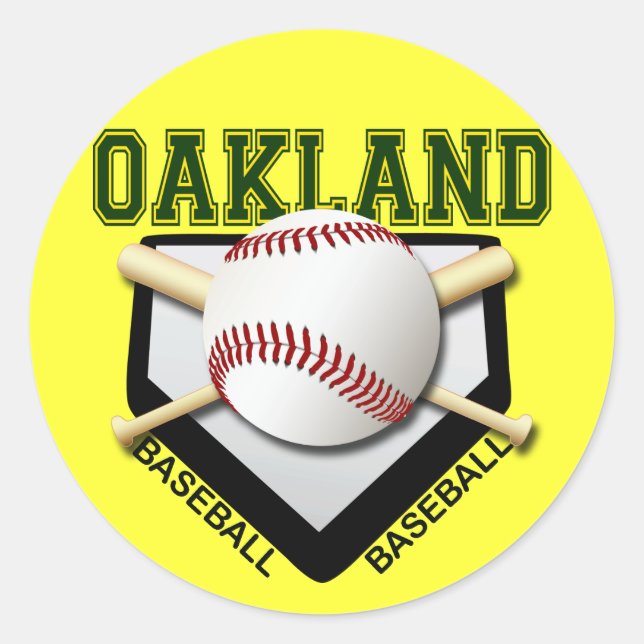 OAKLAND BASEBALL CLASSIC ROUND STICKER (Front)