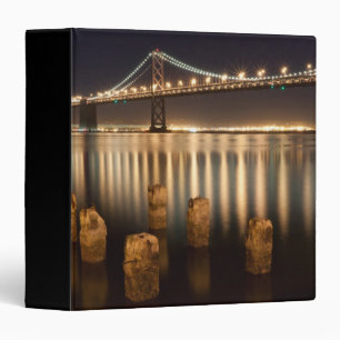 Oakland Bay Bridge night reflections. Binder