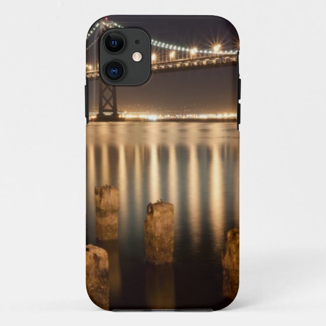 Oakland Bay Bridge night reflections. Case-Mate iPhone Case (Back)