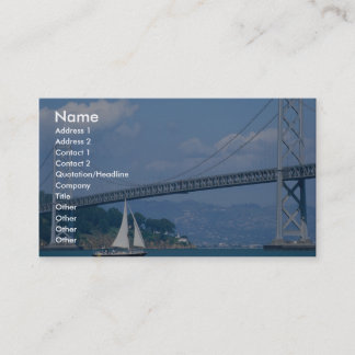 Oakland Bay Bridge with sailboat, San Francisco, C Business Card