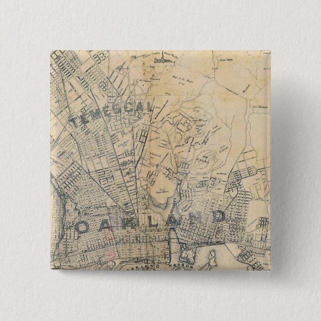 Oakland, Berkeley, Alameda 2 Inch Square Button (Front)