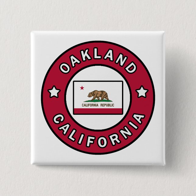 Oakland California 2 Inch Square Button (Front)