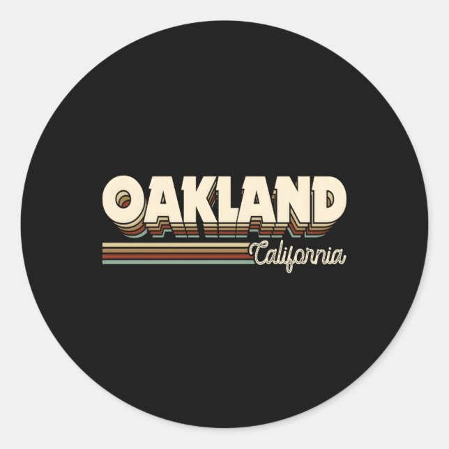 Oakland California Ca Classic Round Sticker (Front)