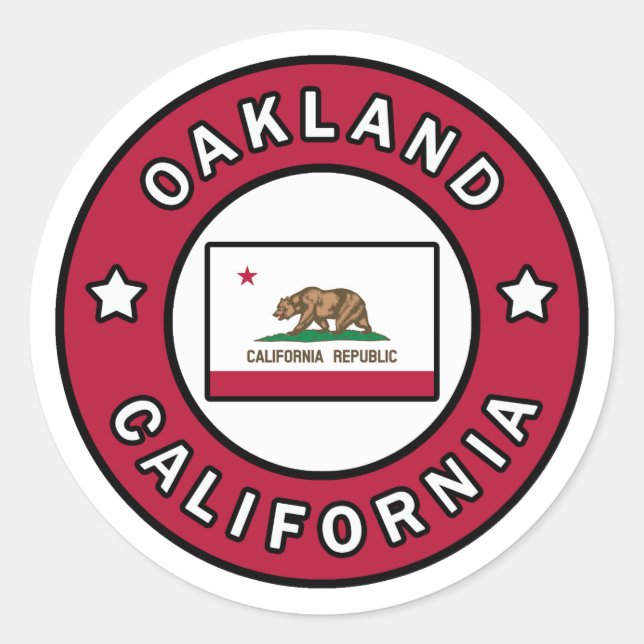 Oakland California Classic Round Sticker (Front)
